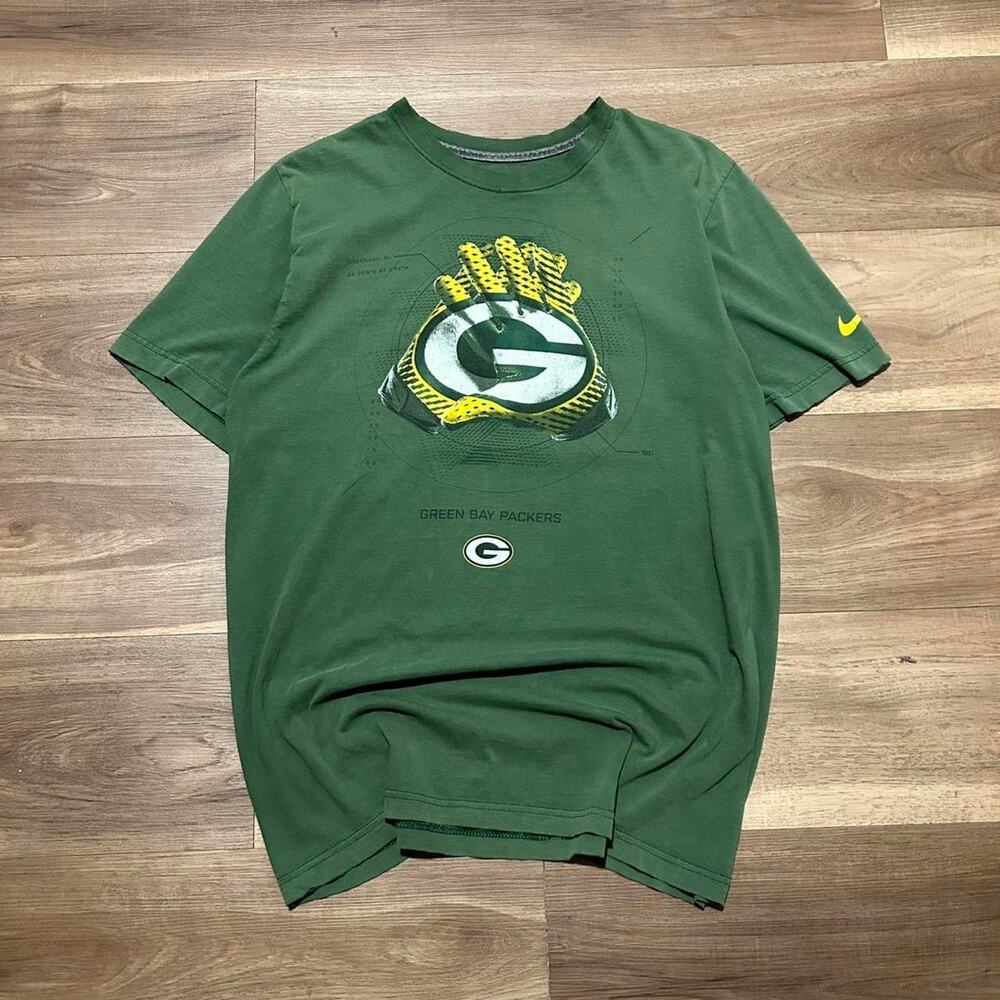 Nike Green Bay Packers Gloves Graphic Tee Green Size‎ Large